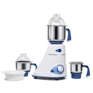 Preethi Blue Leaf Diamond Mixer Grinder, 750 Watt 3 Jars + Flexi Lid, White
