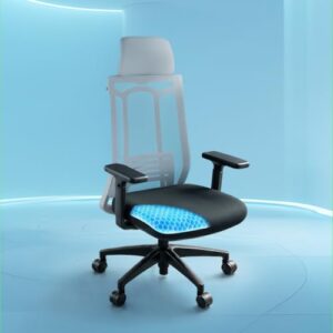 The Sleep Company SwivL Ergonomic Office Chair | Mesh Backrest with Dual Spring Loaded OmniSwivel Technology | SmartGRID® Technology Seat | Adjustable Headrest & Armrests | 135° Recline | Grey