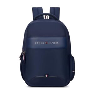 Tommy Hilfiger Joshua Polyester Unisex 15 Inch Laptop Backpack – Navy | 21 Ltr Capacity| Padded & Adjustable Strap | Water Resistant | 3 Compartment | Water Bottle Holder | USB Cable holder Pocket