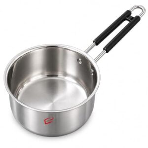 Jensons Stainless Steel Saucepan,Tea Pot, Milk Pot, with Strong Grip Handle 1.1 LTR