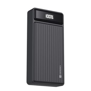Portronics Luxcell B 20K Advanced 20000 mAh Power Bank with 22.5W Max Output, LED Battery Display, 22.5w Mach USB-A, 20w Type C PD Output, Type C Input, Wake Up Button, Black