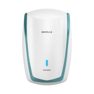 Havells Instanio 3L Instant Water Heater(Geyser)| Temp. Sensing LED Indicator| Rust & Shock Proof Body| ISI Marked|Warranty: 5 year on Inner Tank| High Rise Compatible (White Blue)
