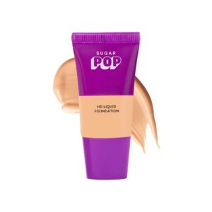 SUGAR POP HD Liquid Foundation Tube with SPF 30 | Lasts upto 16hrs | Full Coverage | Water-Resistant | Matte Finish | 18ml – 09 Peanut