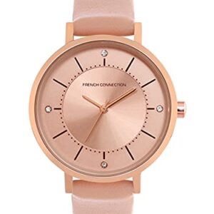 French Connection Leather Analog Rose Gold Dial Women’s Watch-Fcn00010A
