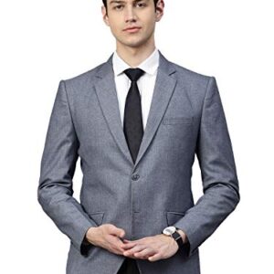 MANQ Men’s Slim Fit Single Breasted Blazer for Men, Formal Business, Party, Notched Lapel, Denim Blue, Size 46
