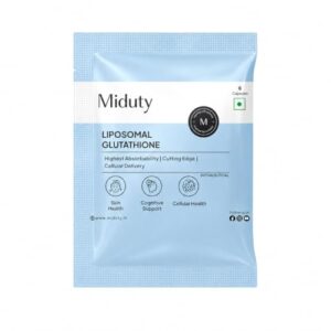 Miduty Liposomal Glutathione 600 mg – Highest Bioavailability & Absorbability – Cellular & Face Health – Helps in Skin Hydration & Skin Glow – Liver Health & Detoxification Support – 6 Veg Capsules