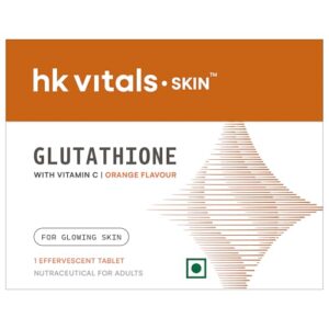 hk vitals Glutathione, Orange, 1 Effervescent Tablet (Sample Pack) | L-Glutathione with Vitamin C & E | For Skin Glow & Hydration