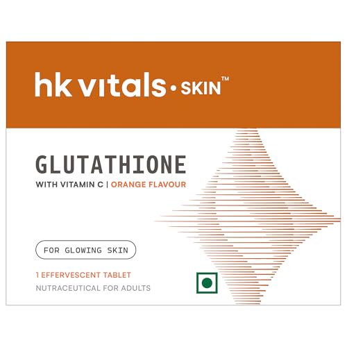 hk vitals Glutathione, Orange, 1 Effervescent Tablet (Sample Pack) | L-Glutathione with Vitamin C & E | For Skin Glow & Hydration