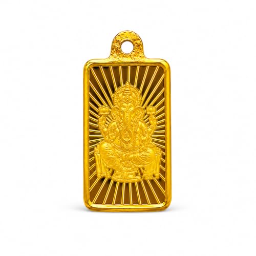 AUGMONT 24 Karat (999) Pure 1 g Gold Bar Pendant - Ganesha | IBJA | BIS Hallmarked | ISO Certified | Ideal for Investment Gifting Dhanteras Diwali Akshaya Tritiya
