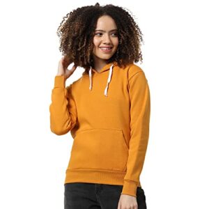 PINACOLADA Women’s Cotton Hooded Neck Sweatshirt (AWIN22_H_W_PLN_MUS_S_C5-Yellow_S)