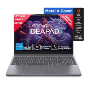 Lenovo IdeaPad Slim 3 13th Gen, Intel Core i5-13420H, 16GB RAM, 512GB SSD, WUXGA, 15.3 inch (38.8cm), Windows 11, Office 2024, Luna Grey, 1.6Kg, 83K101JEIN, Top Metal Cover, Backlit KB, IPS, Laptop
