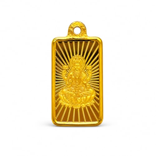 AUGMONT 24 Karat (999) Pure 2 g Gold Bar Pendant - Laxmiji | IBJA | BIS Hallmarked | ISO Certified | Ideal for Investment Gifting Dhanteras Diwali Akshaya Tritiya