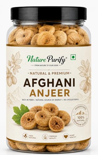 Nature Purify Premium Afghani Anjeer 1KG | Dried Figs | Natural Anjir Whole Fruit | Soft Chewy Texture & Sweet Taste | Nutritious Dry Fruit for Snacking, Baking, Desserts & Festive Gifting