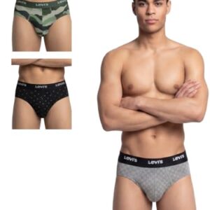Levi’s Men Pack of 3 Printed Cotton Stretch Elastic Waistband Brief