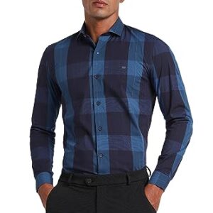 Peter England Men’s Slim Fit Shirt (PXSFPSSHZ97192_Navy