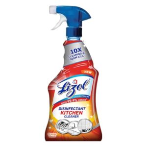 Lizol Kitchen Cleaner Spray – 450 ml | Suitable for all Kitchen Surfaces, Gas Stove, Countertop, Tiles, Chimney and Sink | Kills 99.9% germs