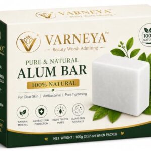 VARNEYA Naturals Pure Alum Bar 100g | Potash Alum (Fitkari) | 100% Natural Crystal Alum | Premium Quality | Ideal for Shaving, Skincare & Traditional Use pk-1