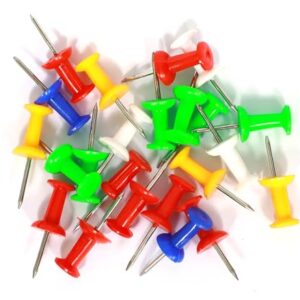 Bambalio BPP-1040 Drum Shape Multicolour Push Pins (4 Packs of 40 pins Each) Total 160 pins