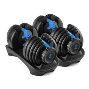 Cockatoo ADB-01 2.5 KG- 24 Kg Adjustable Dumbbell Set, Home Workout Gym Equipment Men and Women, Quick One-Second Adjustment 15-IN-1 Dumbbell Dumbbells Set For Home Gym(1 Year Warranty) (24 Kg, Blue)