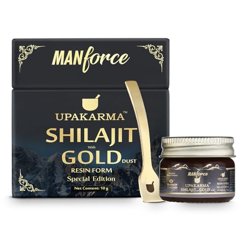 Manforce shilajit/Shilajit Gold Resin - 10g | 500mg/Serving | Boost Muscle Growth & Stamina | Contains 24 Carat Gold | 100% Ayurvedic
