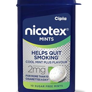 Cipla Nicotex Mints | Nicotine 2mg Lozenges (120 Pcs)| Helps Quit Smoking | Sugar Free | Cool Mint Plus Flavour (10 * 12 Pcs)