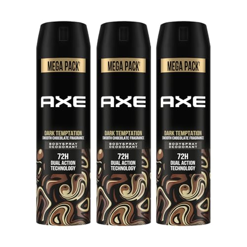 Axe Dark Temptation Men's Deodorant, Long Lasting Deodorant Spray For Men With An Irresistible Scent, 215ml, Pack of 3