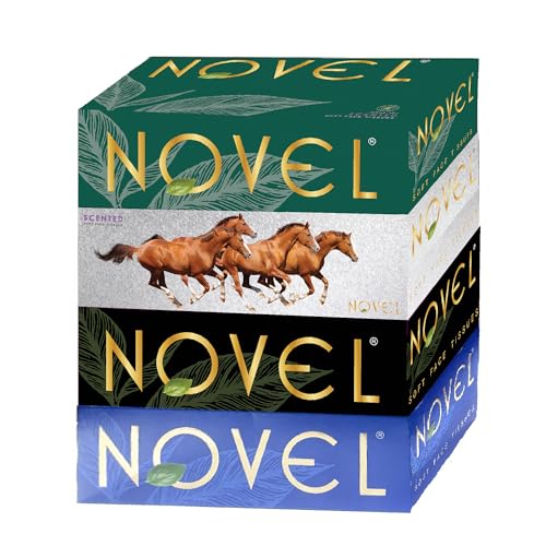 Novel Box Tissue Scented 100 Pulls Pack of 4 (800 Sheets) | Ultra Soft, Skin Friendly & Highly Absorbent Face Tissues | Car, Home, Office, Travel