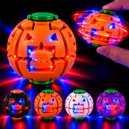 Push to Spin Fidget Ball 360° Rotating Gyroscope Spinner Toy Stress Relief | Lighting Handheld Sensory Fidget Toy For Kids Teens & Adults Stress Relief Fidget Spinning Toy for Desk Office Travel & Home