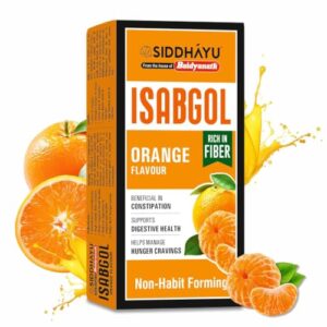 Baidyanath Asli Ayurved Isabgol Orange flavour- Psyllium Husk Powder 200gm | Boosts Digestion | Constipation Relief Naturally | Rich Source Of Dietary Fiber Supplement