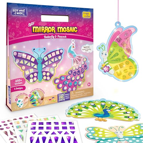 Imagimake Mirror Mosaic Butterfly & Peacock | Mosaic Kit | Age 3+