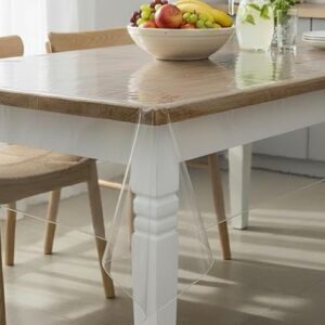 STITCHNEST PVC Transparent 4 Seater Dining Table Cover Without Lace (40X60 Inch) – Rectangular
