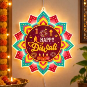 Desidiya® Happy Diwali LED Hanging Light | Warm White Double-Sided