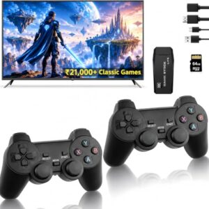 esportic 𝟏𝟓 𝐘𝐞𝐚𝐫 𝐖𝐚𝐫𝐫𝐚𝐧𝐭𝐲 Retro Game Stick Plug & Play 4K Video Game for TV | 21,000+ Classic Games 15 Emulators |HDMI | Two 2.4G Wireless Controllers | Gaming Console