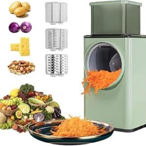 KRISHNPRIYA Multipurpose Vegetable Chopper Cutter for Kitchen, Salad Maker, 3 in 1 Mandoline Slicer with Suction Base & Large Feed Port, Interchangeable Blades for Safe