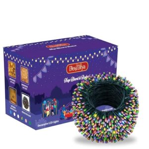 Desidiya® LED String Serial Light 32 Meter with 8 Modes Changing Controller. Waterproof & Flexible Copper Lights for Home Diwali Home Decoration & Christmas – Multicolor