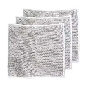 AATMDAY Microfiber Non-Scratch Wire Dishcloth&Gaps Cleaning Brush,Multipurpose Wire Dishwashing Rags for Wet&Dry,Easy Rinsing,Reusable,Wire Cleaning Cloth for Kitchen,Sinks,Pots,Pans (Pack-6)