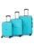 Teakwood Set of 3 8 Wheels Trolley Bag, Hard Cabin with Zipper Closure, Adjustable Push Button & Cross Side Strap, Number Lock System 360 Degree (Set of 3, Aqua Green)