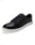 Mens Navy Blue Solid Lace Up Genuine Leather Casual Sneaker