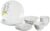 Borosil Fluted Lavender Dinner Set, 25-Pieces, White