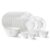 Larah by Borosil Ingot Fluted Series Opalware Dinner Set | 36 Pieces for Family of 8 | Microwave & Dishwasher Safe | Bone-Ash Free | Crockery Set for Dining & Gifting | Plates & Bowls | White