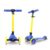 STREETJAM Komiks Kids Kick Scooter for 3–12 Years, Tilt & Turn Safety Lock (1st Time in India), BIS Approved, Lean-to-Steer, Wide Deck, Adjustable Height, Up to 35 kg Load (Blue with Golden Yellow)