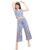 POPWINGS Casual Stripe Printed Crop Top and Trouser Co-Ords Set for Women || Top and Bottom Set for Women || Women Top and Trousers Set | Women Latest Trendy Co Ords Set || Two Piece Set for Women