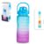 SOLARA Sipper Water Bottle for adults 2 Litre, Leakproof, BPA-Free & Durable Tritan, Water Bottle for Gym, Travel & Office, Motivational Time Marker, 2 Ltr Sipper Bottle with straw, Blue Fuschcia