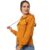 Campus Sutra Women Mustard Yellow Solid Regular Fit Zipper Sweatshirt with Hoodie for Winter Wear | Full Sleeves | Cotton Sweatshirt | Casual Sweatshirt for Woman | Stylish Sweatshirt for Womens
