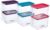 Amazon Brand – Solimo Plastic Multi-Purpose Fridge Storage Container with Handle & Lid I Fruit & Vegetable Basket I BPA Free I Food Grade| 1100 Ml Set of 6| Multicolor