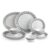 CELLO Damask Imperial Plus Series Opalware Dinner Set of 19 Pieces For Family of 6 | Bone-Ash Free & Leadfree Opal Glass Microwave & Dishwasher Safe Crockery Plates & Bowls Set For Daily Use & Gifting