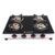 Wonderchef Galaxy 4 Burner Cooktop | 2 Medium, 2 Small Wide Spaced Burners | Highly Efficient Tri-pin Brass Burners | Precise Flame Control | BIS Approved 6mm Toughened Glass Top | 2 Year Warranty