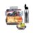 SIGNORA WARE Delight C Nugget Stainless Steel Printed Lunch Box Set for Kids | Airtight Lid with Clip Lock | Compact & Sleek Size | Great for Picnics & Outdoors (700ml + 130ml + 750ml Bottle | Grey)