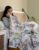 Home Stylish Luxury Ultrasonic Punch AC Comforter Blanket – Quilted Microfiber Floral Pattern, Lightweight Breathable Hypoallergenic All‑Season Blanket for Bedroom, Travel (228×228 Cm) Emerged Green