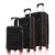 HRX Helium 3-Piece Luggage Set Haileys Black Polypropylene Hard Shell Suitcase Set – Premium Travel Trolley Bags with 8 Spinner Wheels, Number Lock & Water Resistant Body